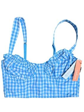 NWT Colsie Small Blue and White Gingham Top